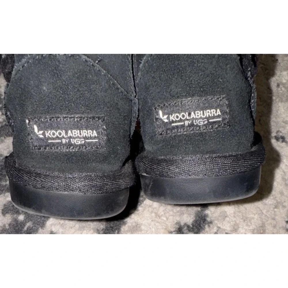 Koolaburra Ugg Toddler Girl Sz 6 Suede Leather Ankle Boots Black Winter